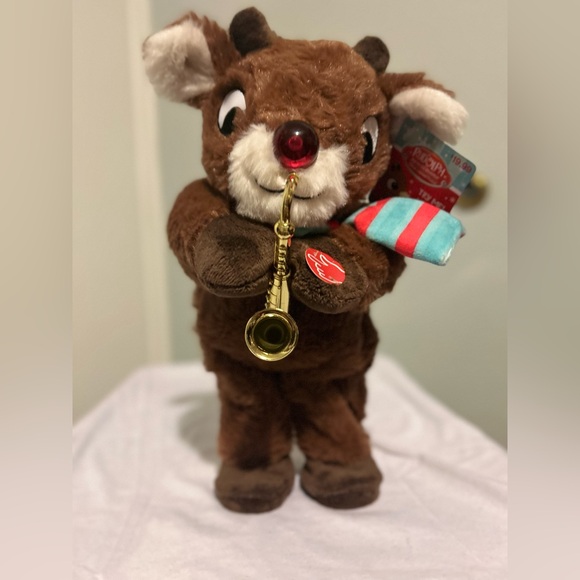 Rudolph Red Nose Reindeer Plush Gemmy Singing Toy Christmas Holiday Light Up - Picture 4 of 10